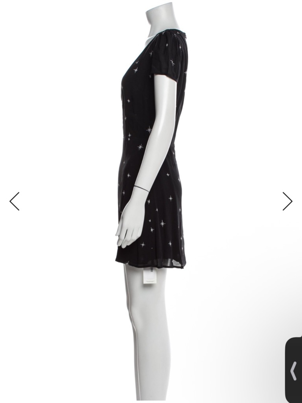 Reformation Black Star-Embellished V-Neck Mini Dress - Picture 3 of 4